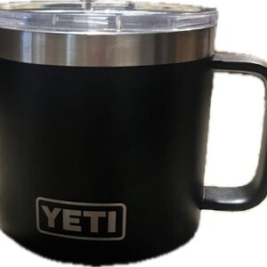 Yeti Black Stainless Steel Travel Mug with Clear Lid